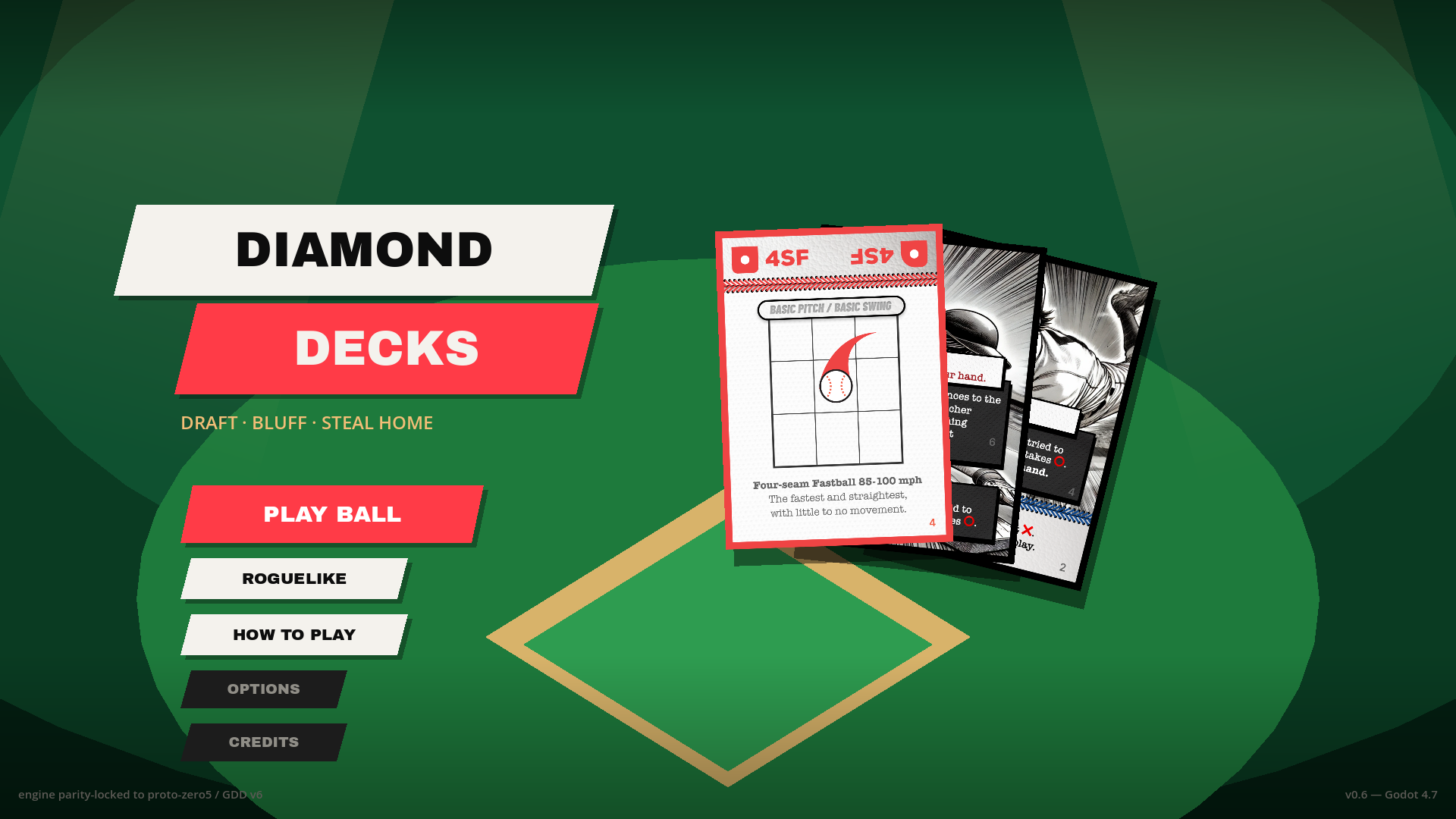 The Diamond Decks title screen