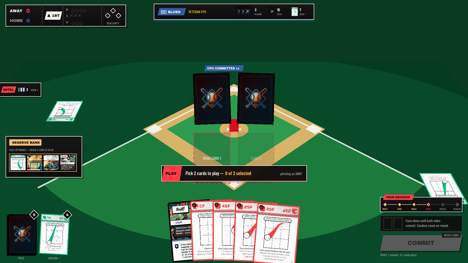 The match screen at the PLAY prompt